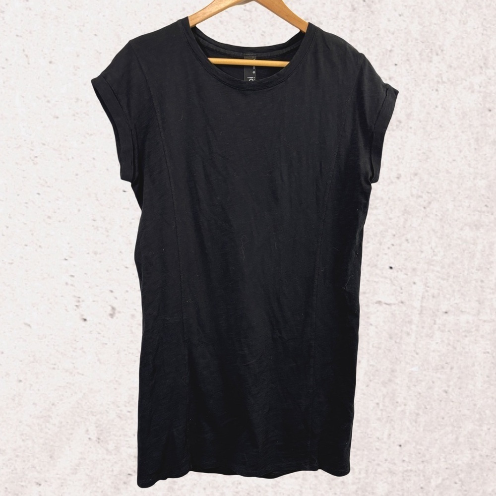 Bobi Black Boxy Mini Dress